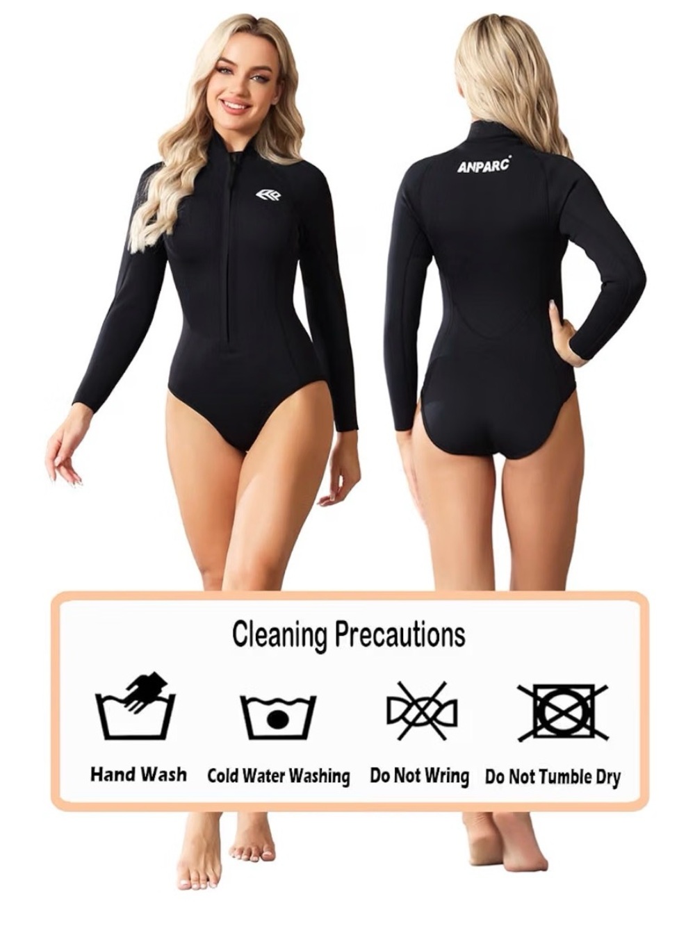 Wetsuit Women’ 3mm Neoprene Shorty Wet Suit Long Sleeve S NWT - Picture 3 of 10
